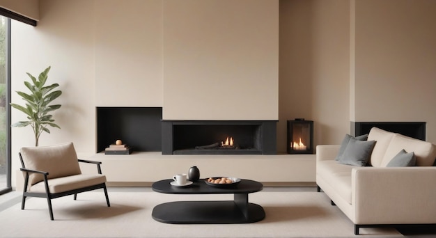 a fireplace with a fire place in the center