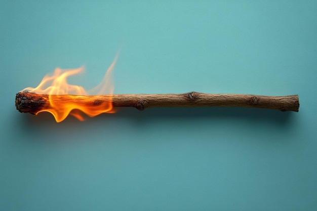 Photo a firestarter stick isolated on a pastel mint background symbolizing the importance of having reliable firemaking tools