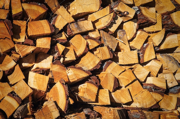 Firewood cut and stacked