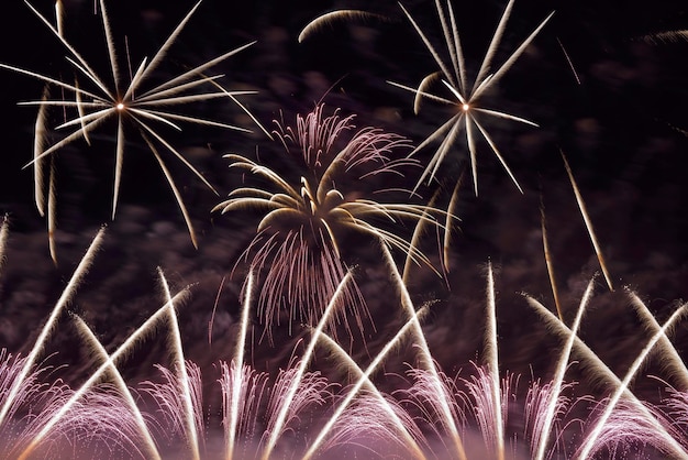 Photo firework display at night