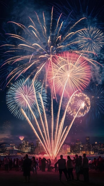 Firework displaying during night time