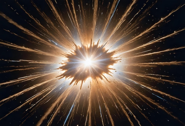 a firework exploding in a dark space