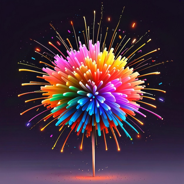 Photo fireworks are displayed in a dark background with a dark background