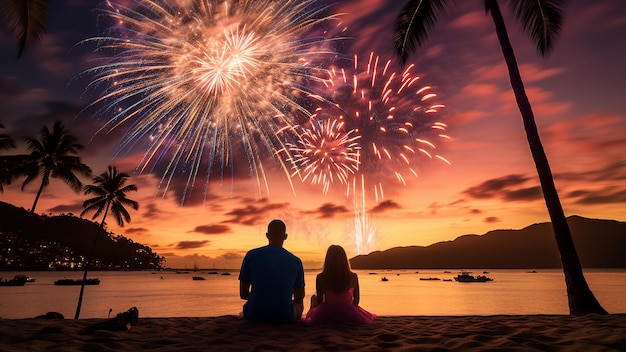 fireworks on the beach