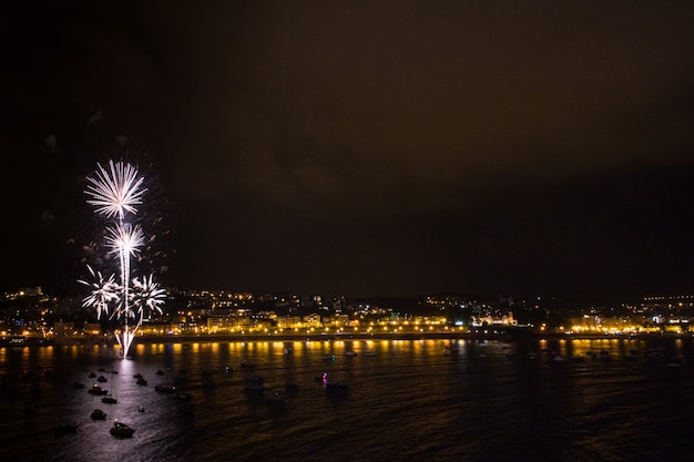 Fireworks exhibition at the beach