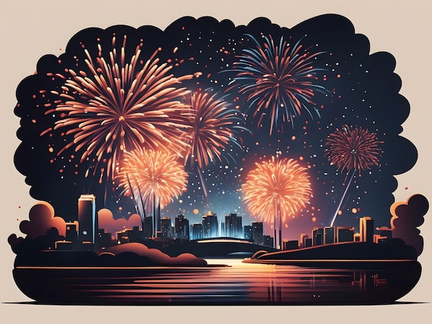 fireworks flat illustration