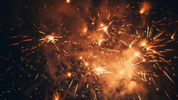 Fireworks lightting in night sky