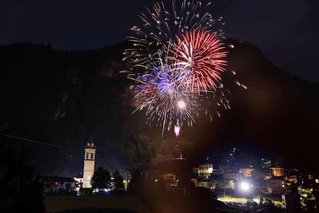 Fireworks in the mountains