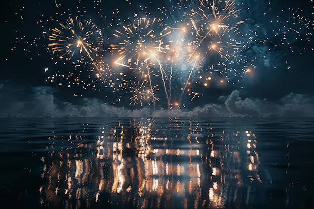 Fireworks over water