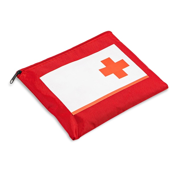 First aid kit isolated on white background