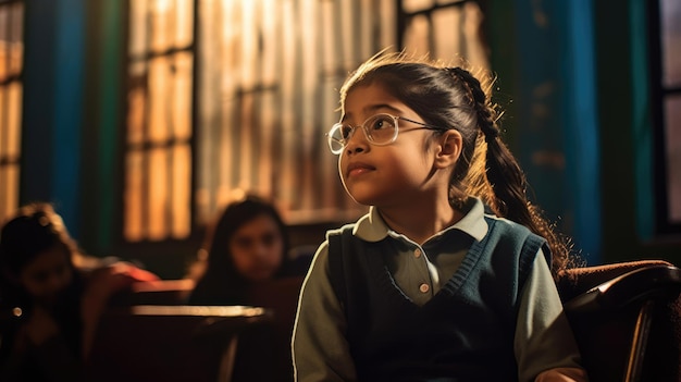 The first day of the disabled girl starting school