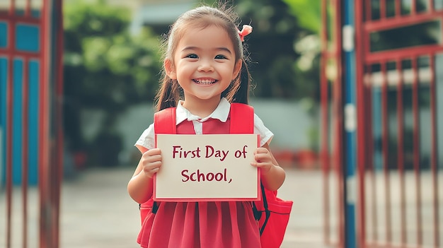 Photo first day of school cute child