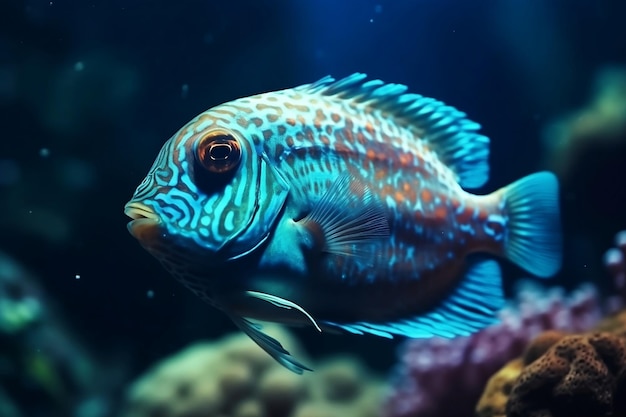 Fish in aquarium Generative AI