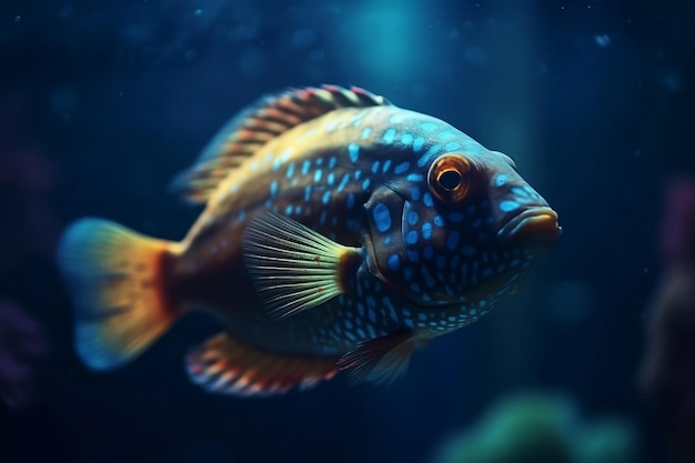 Fish in aquarium Generative AI