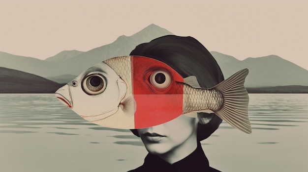 Fish Art contemporary collage surrealism