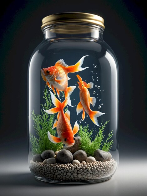 fish in the bottle is very unique background