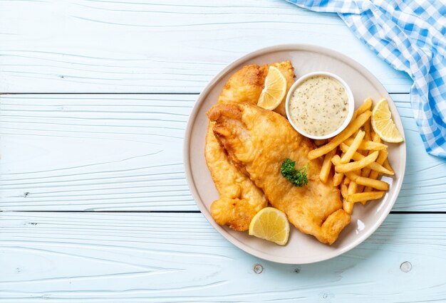 fish and chips with french fries - unhealthy food