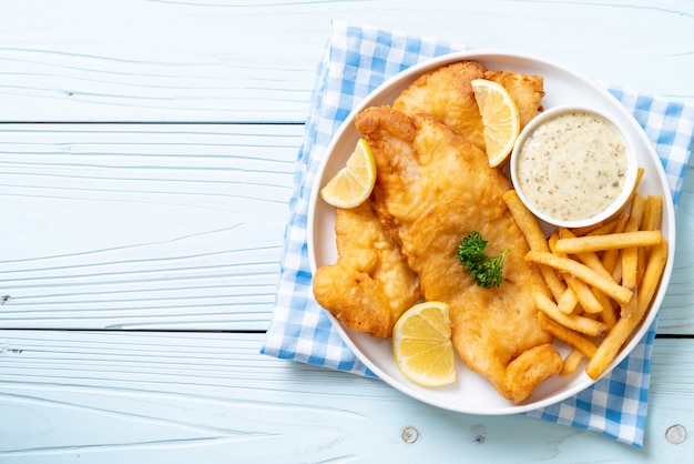 fish and chips with french fries