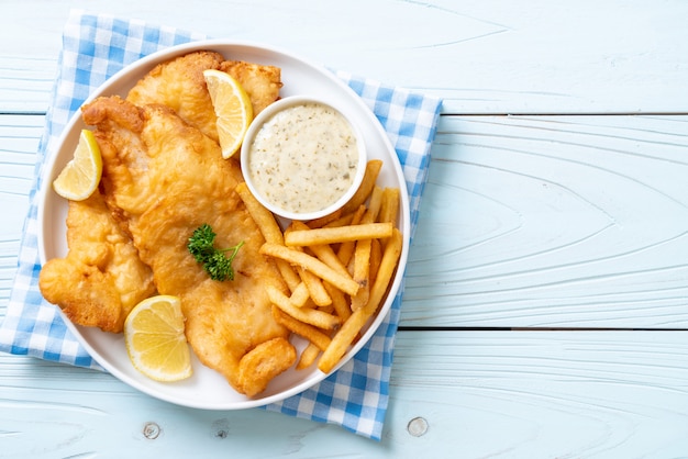 fish and chips with french fries