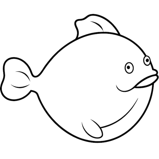 Photo fish coloring page line art