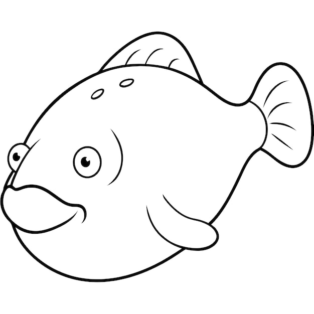 Photo fish coloring page line art