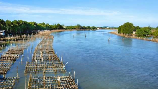 Fish farms in Chanthaburi, Thailand.