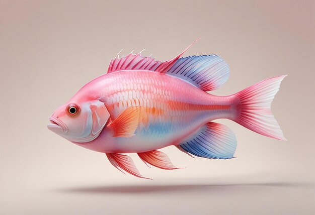 Photo a fish figure is shown in a picture with a pink and blue tail