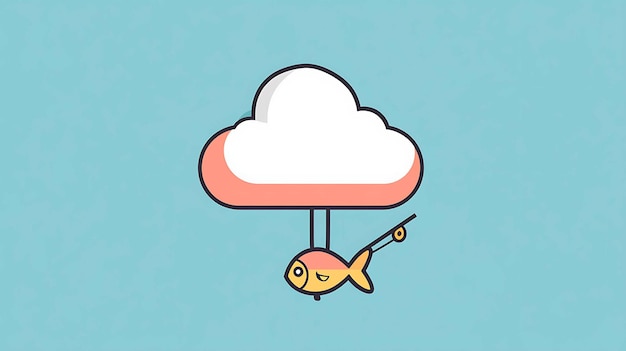 Photo a fish floating in a cloud with a fish on it