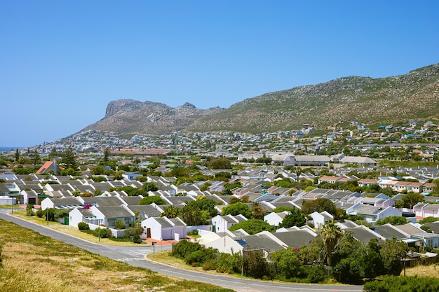 Fish Hoek residential neighborhood, a small sleepy holiday destination in Cape Town South Africa