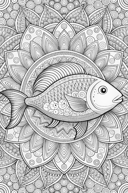 Photo a fish is shown on a black and white background