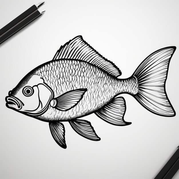 Photo fish for logo or icon drawing elegant minimalist styleabstract style illustration