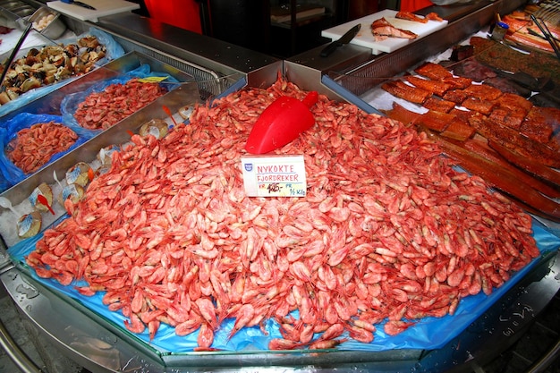 The fish market in Flam village Norway