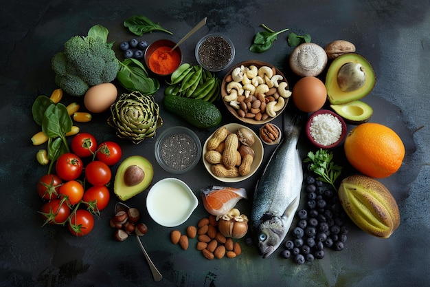 Fish Nuts and Greens Healthy Plate