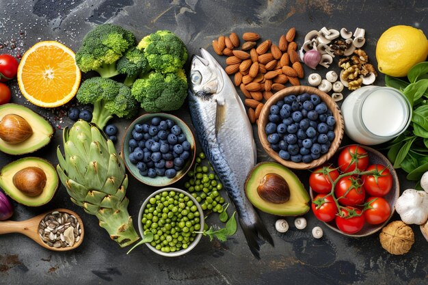 Fish Nuts and Greens Healthy Plate