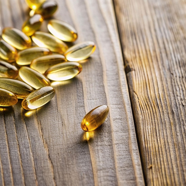 fish oil capsules On a white background isolate