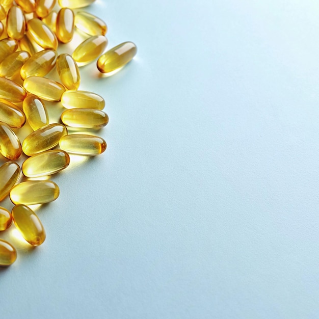 fish oil capsules On a white background isolate