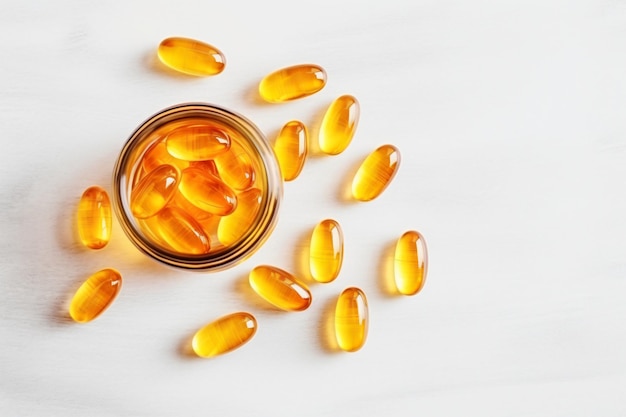 Fish oil capsules with omega 3 and vitamin generative AI