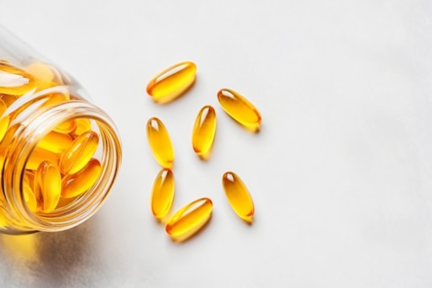 Fish oil capsules with omega 3 and vitamin generative AI