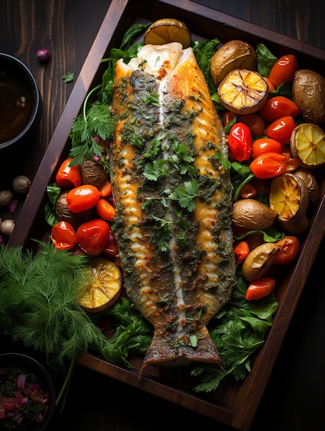 fish recipe HD Wallpaper Stock Image