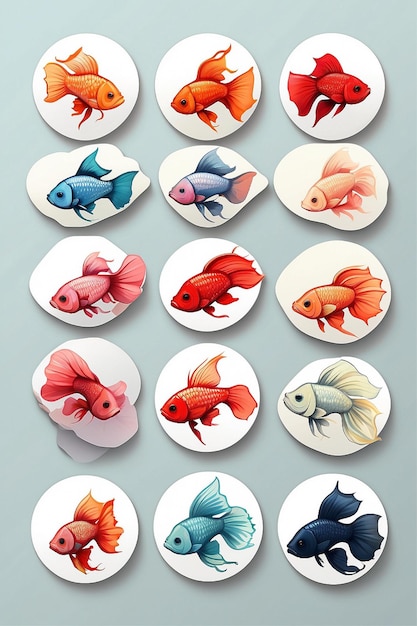 Fish sticker sets