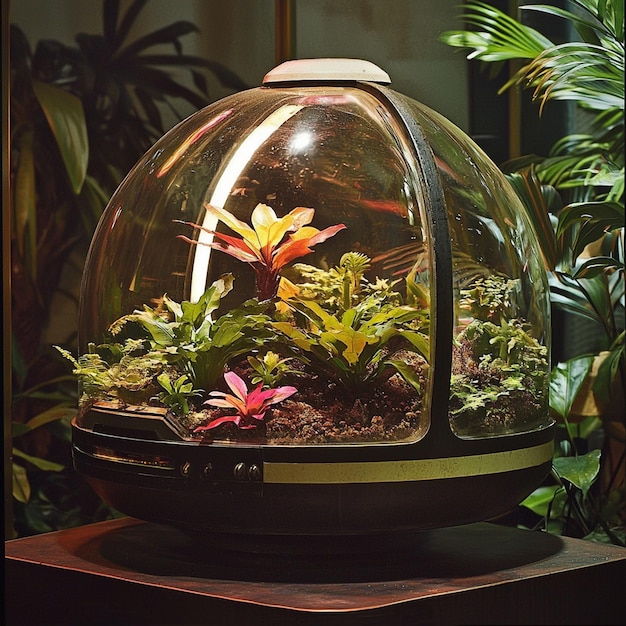 Photo a fish tank with plants in it and a plant in it