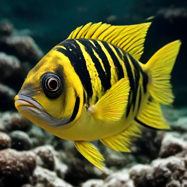 a fish that has a black stripe on its face