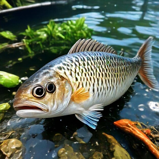 Photo a fish that has the name of the company on it