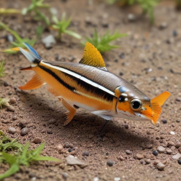 Photo a fish that has the name of the company on it