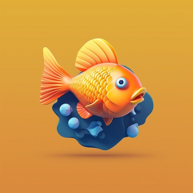 a fish that is on a blue background