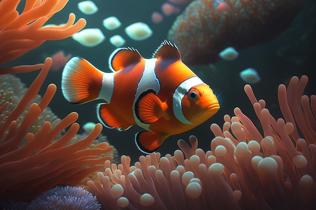 A fish that is orange and white