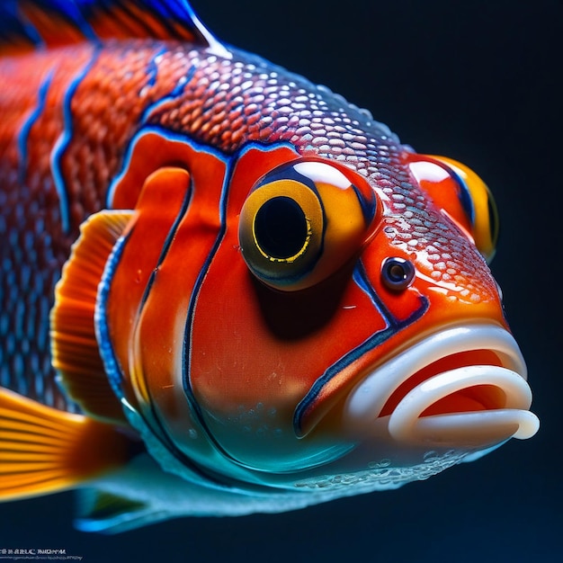 Fish underwater Macro Ultra realist High Quality Colorful closeup