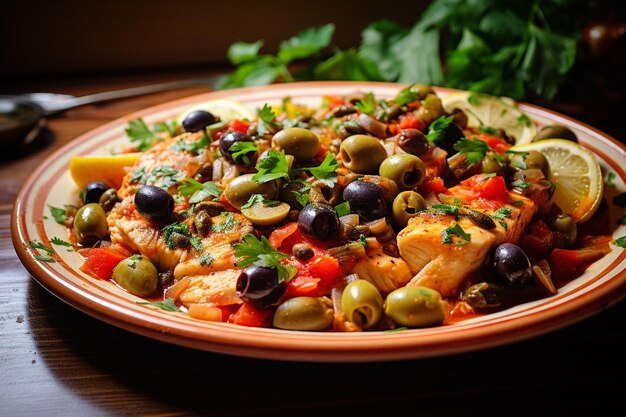 Fish Veracruz with Tomatoes Olives and Capers