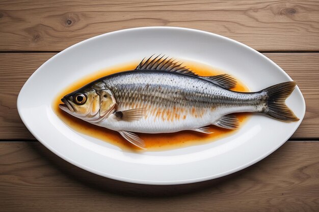 Fish in a white plate