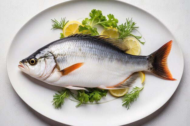 Fish in a white plate